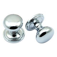 Concealed Fix Mushroom Mortice Knob - Polished Chrome