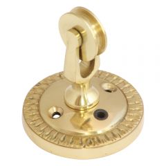 Round Rose Plate Pulley - Polished Brass