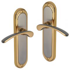 Door Handles - Satin Nickel, 24ct Gold plate