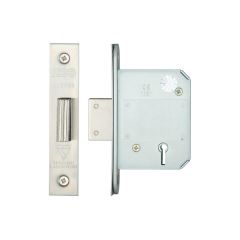 5 Lever Mortice Deadlock BS - Satin Stainless Steel